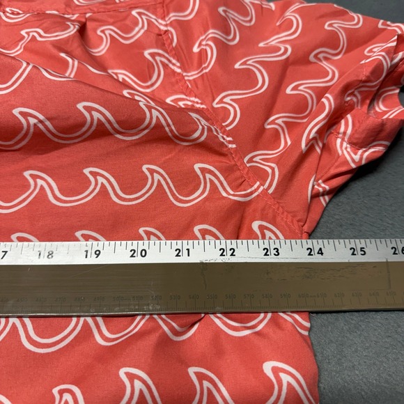 Uzzi Amphibious Gear Wave Print all over Shirt Mens L Orange Surf Beach Button - Picture 6 of 6